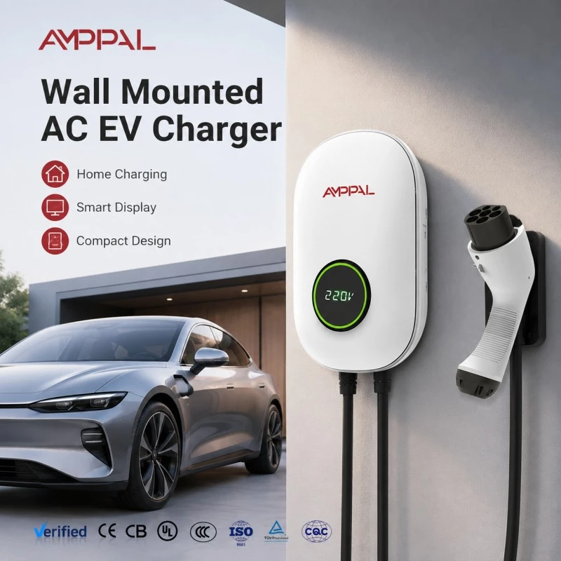 11kW Portable Wall-Mounted AC EV Charging Unit for Residential & Commercial Use